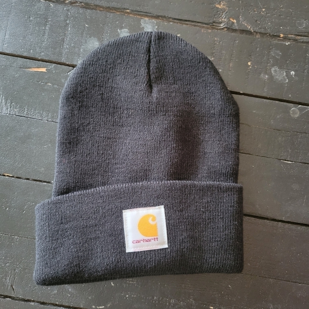 Carhartt Adult One Size Black Knit Beanie Men's Women's Teens Fall Winter Hat